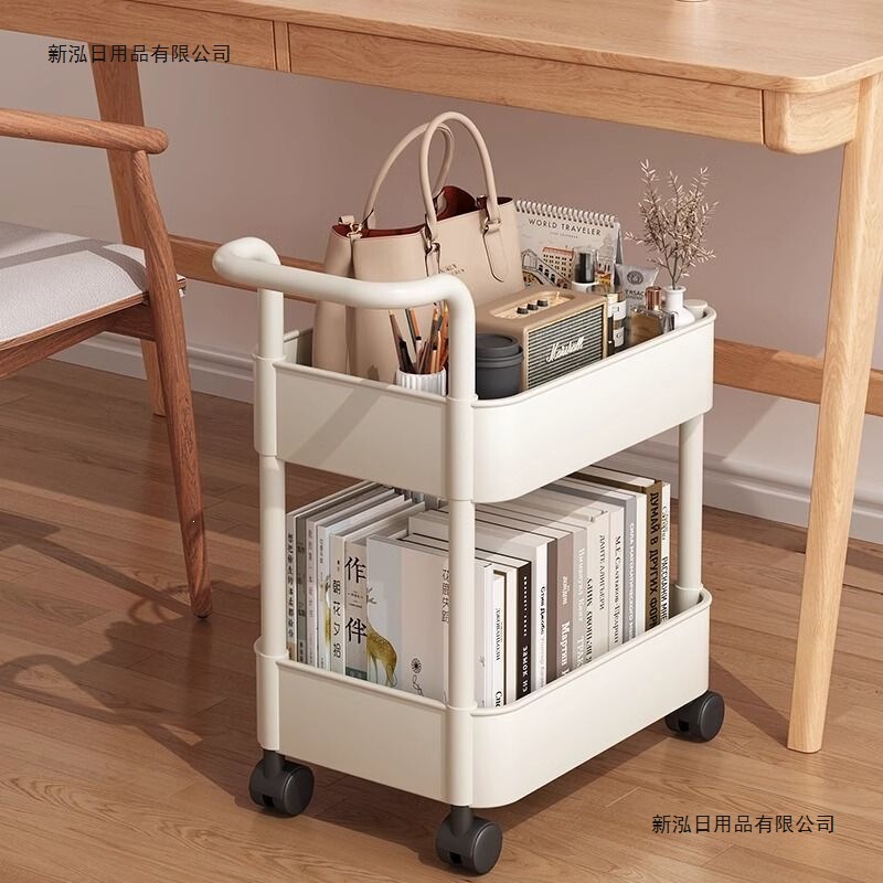 Under-Desk Bookshelf, Floor-Standing Storage Rack, Movable Trolley, Office Bag and Snack Storage, Wheeled Desktop Bookcase Under-Desk Bookshelf, Floor-Standing Storage Rack, Movable Trolley, Office Bag and Snack Storage, Wheeled Desktop Bookcase