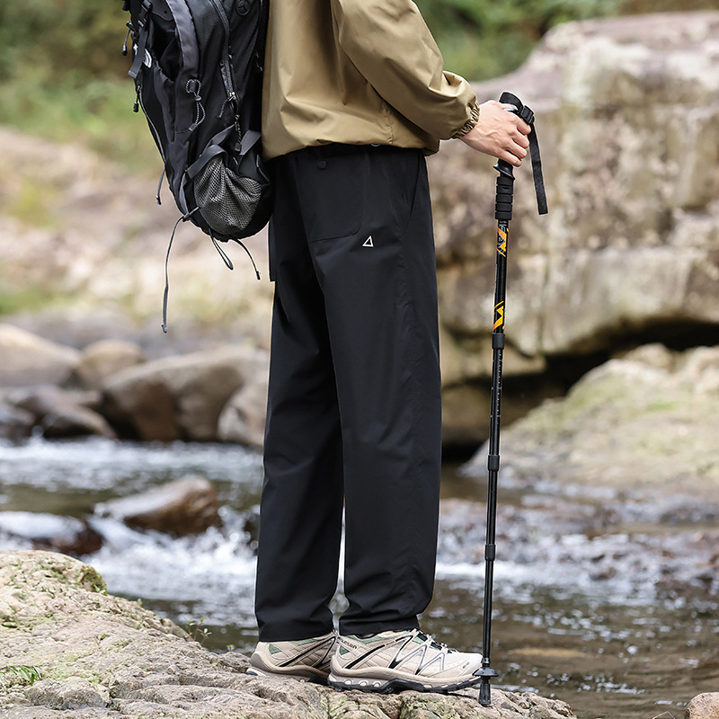 春秋季机能风工装冲锋裤男款宽松直筒休闲裤子户外登山系运动长裤|undefined