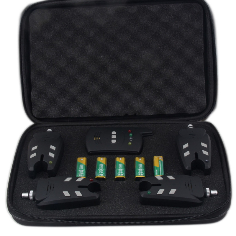Alarm set 1+4 sensor fishing gear bag multifunctional electronic sea rod flashing light fishing accessories alarm set