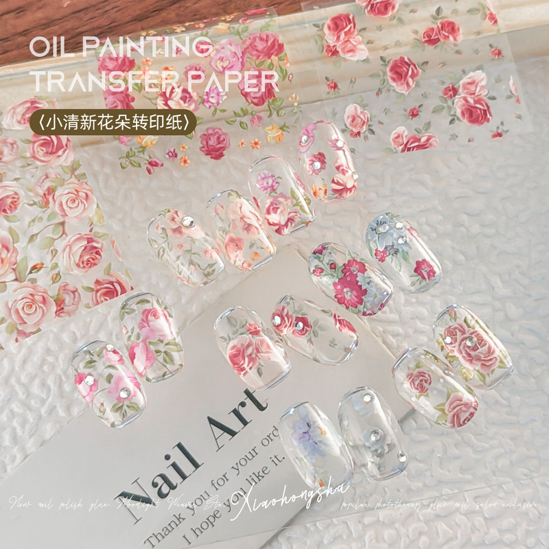 Spring Monet Oil Painting Versailles Polka Dot Rose Oil Painting Nail Art Transfer Paper Sketch Daisy Nail Art Decorations Spring Monet Oil Painting Versailles Polka Dot Rose Oil Painting Nail Art Transfer Paper Sketch Daisy Nail Art Decorations