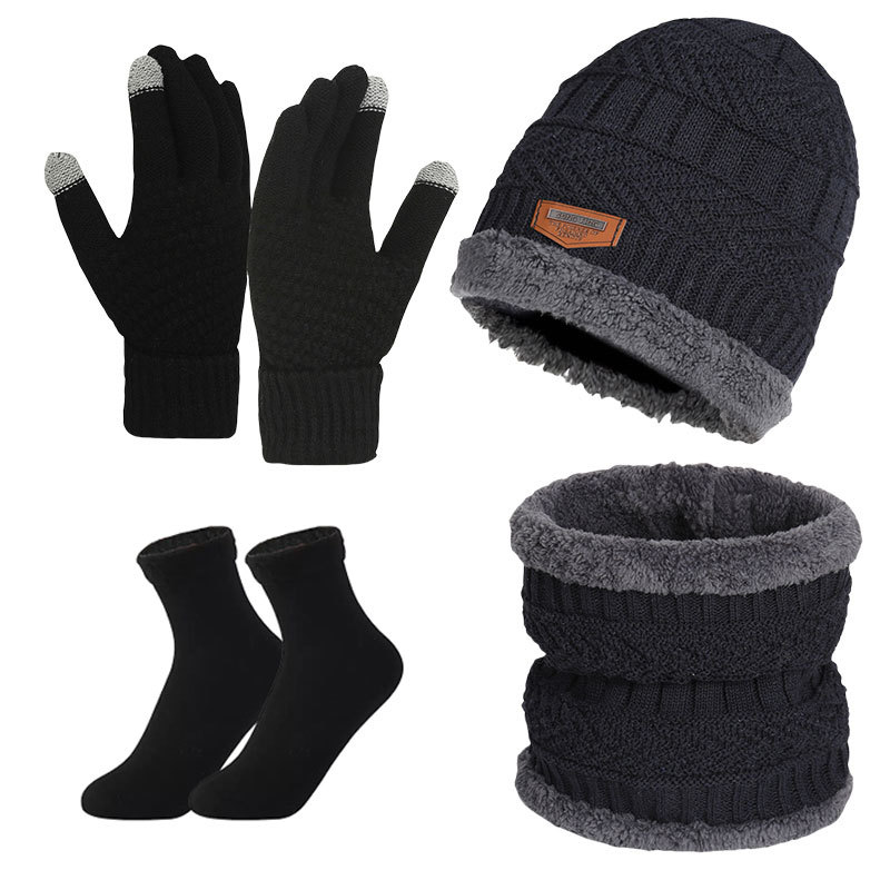 파란색 4점 세트 [검은색 양말] 실