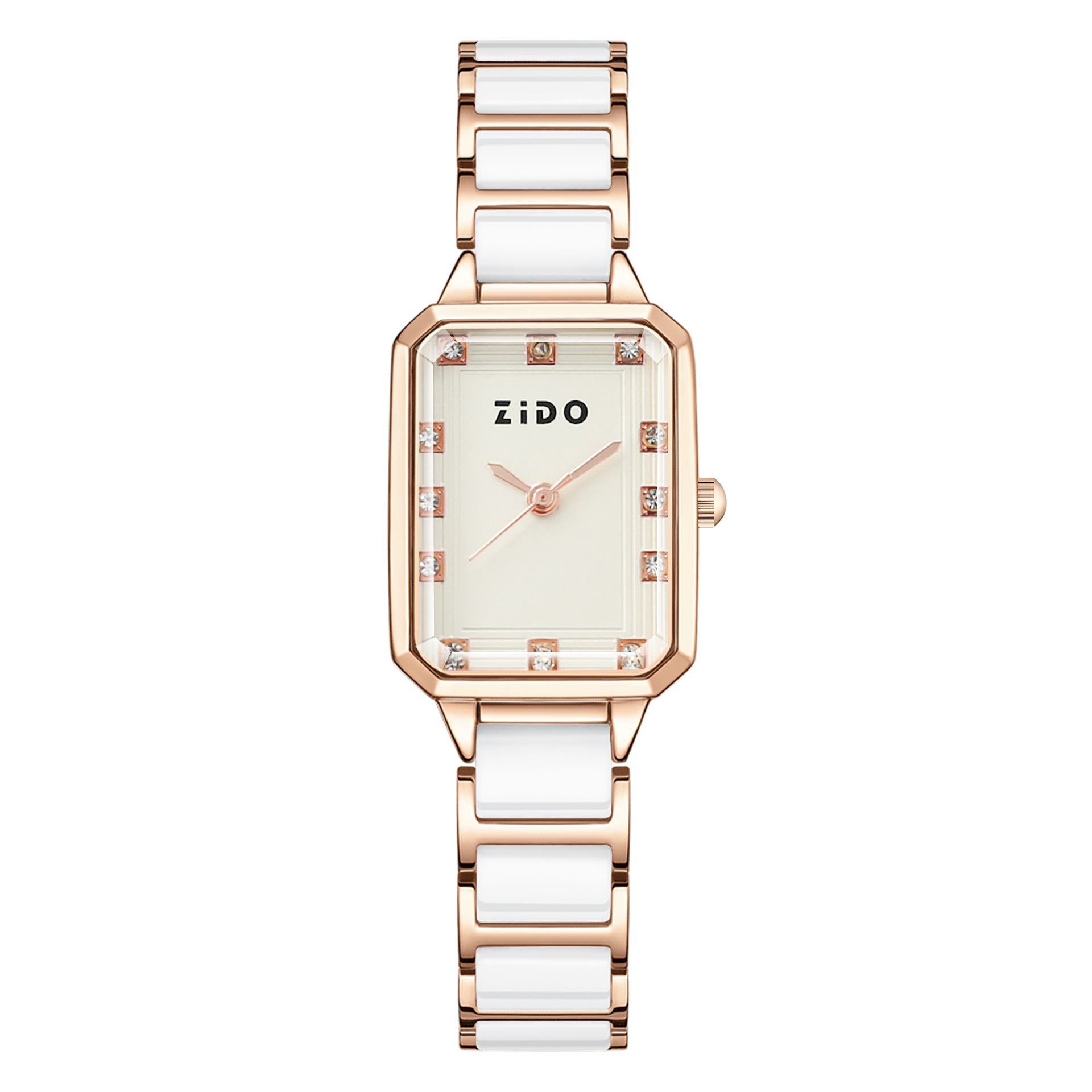 Zhidao's New Women's Square Ceramic Steel Band, Fashionable And Trendy Niche Quartz Watch, Wholesale From Manufacturer_voghion.com