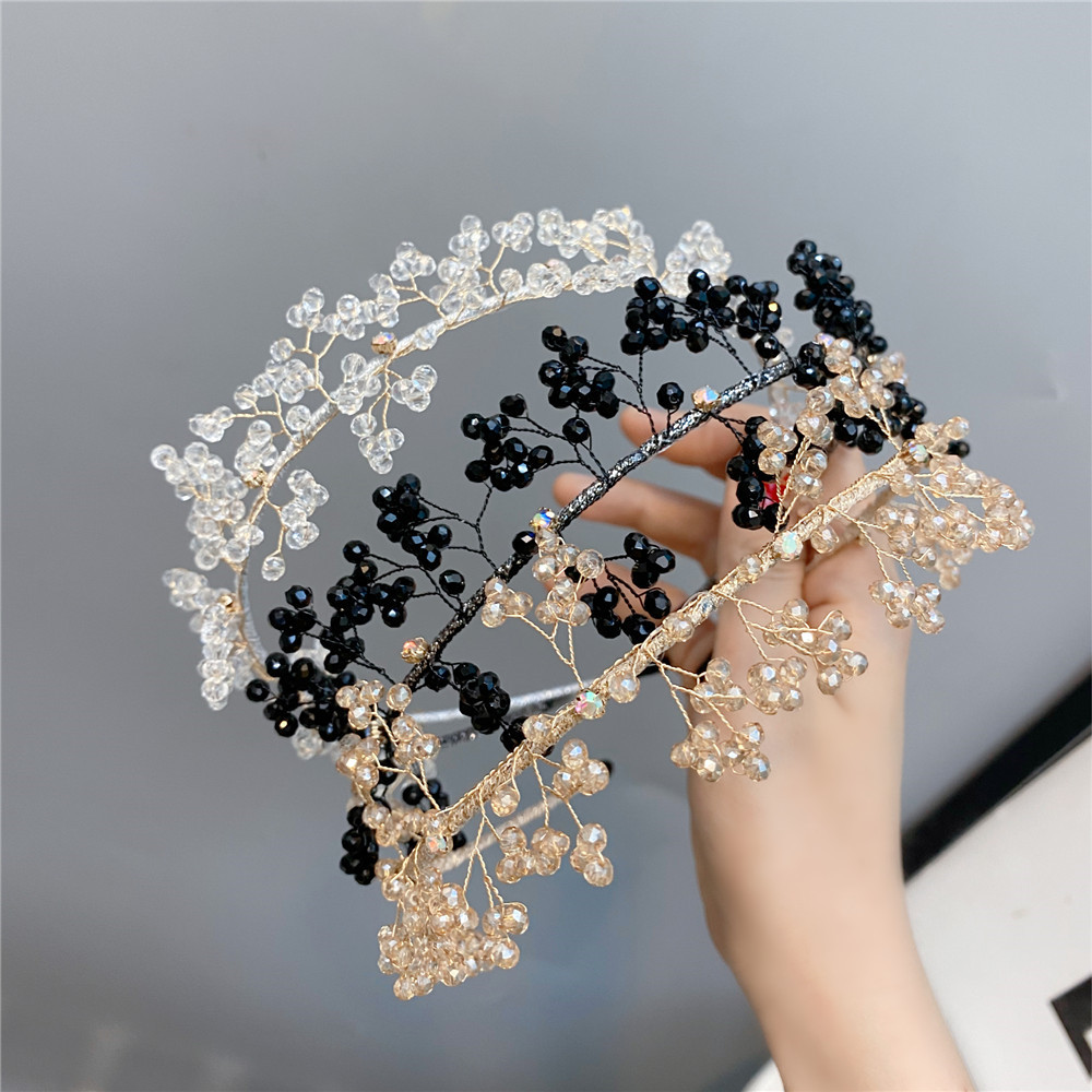 Korean Style Snowflake Imitation Crystal Diamond Gold Wire Headband display picture 4
