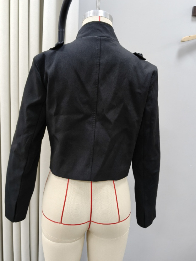 Chaqueta Corta con Cuello Alto para Mujer de Poliéster para Otoño image 3