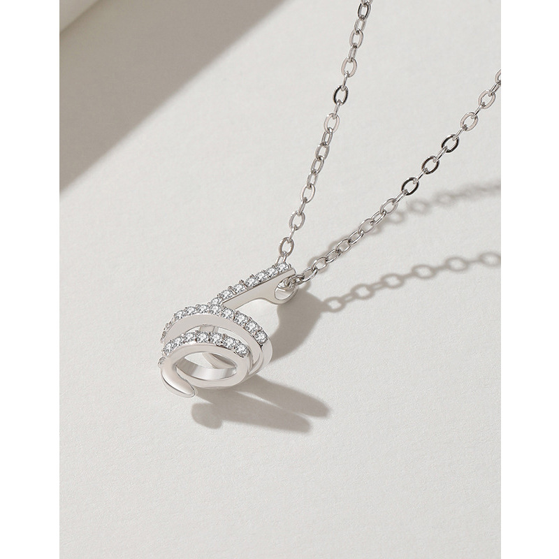 Collar de diamantes de plata esterlina 925 mujeres lujo ligero nicho simple versátil de alto nivel colgante collar de clavícula