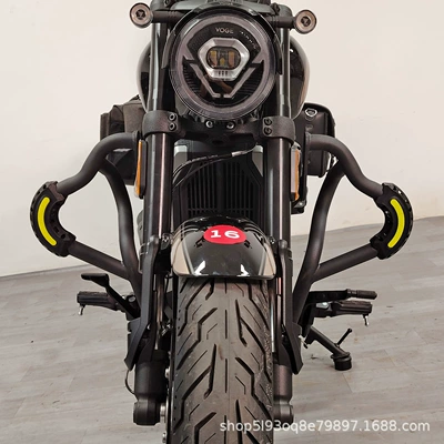 Suitable for Wuji Cu250 Bumper Motorcycle bumper - frosted-black-carbon-steel-reinforced-bumper-u-shaped-reflective-bulk