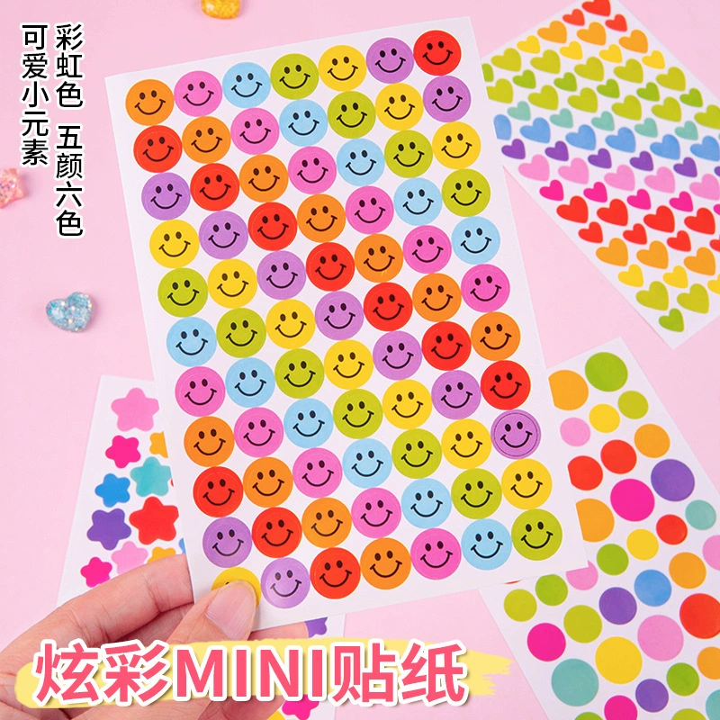 Пятно в мягкой обложке красочные маленькие элементы самоклеющиеся наклейки для выпечки украшения улыбки наклейки мультфильм смайлики печати