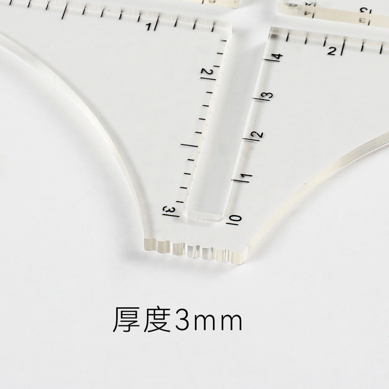 Acrílico cruz cuadrangular patchwork regla transparente muestra de lana regla de cálculo tejida regla de densidad de la calculadora