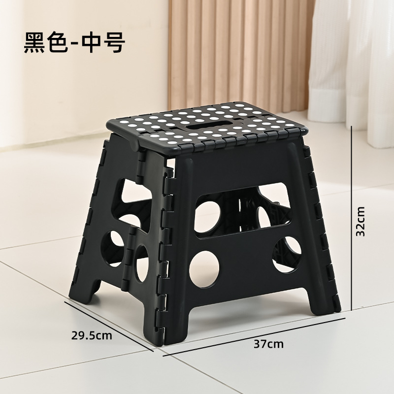Taburete plegable grueso para campamento al aire libre ligero de lujo creativo de plástico no ocupa espacio silla de almacenamiento portátil taburete de caballo alto