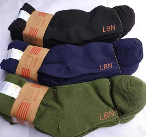 Men's Mid-Calf Summer Socks, Black and Blue Deodorant Absorbent Uniform Sports Socks for Business, Random