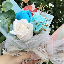 情人节花束伴手礼配花韩式香皂玫瑰花束创意礼物搭配迷你花束