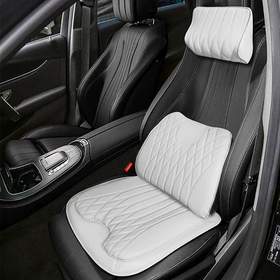 Waist support, car seat cushion and lumbar support - neck-pillowlumbar-supportcushion-premium-white