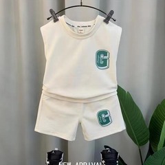 New summer style boys' vest set for small children, stylish baby, bold summer boy children's two-piece set 24 