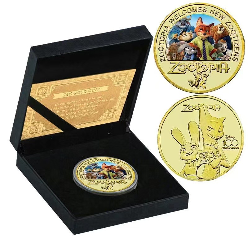 Monedas de Zoo Madden, monedas metálicas de animación, colecciones de regalos, medallones de metal estampadas.
