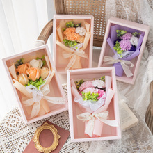 香皂花假花玫瑰花康乃馨仿真花礼盒手工花礼品配饰批发跨境小花束