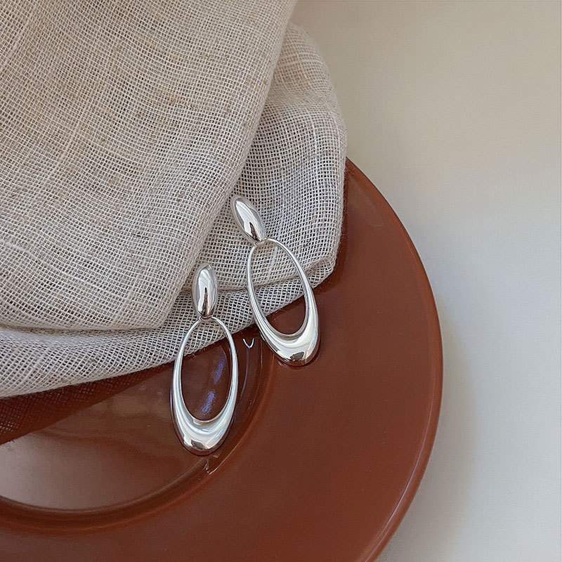 Women's Gender 1 Pair 925 Sterling Silver Solid Color Drop Earrings