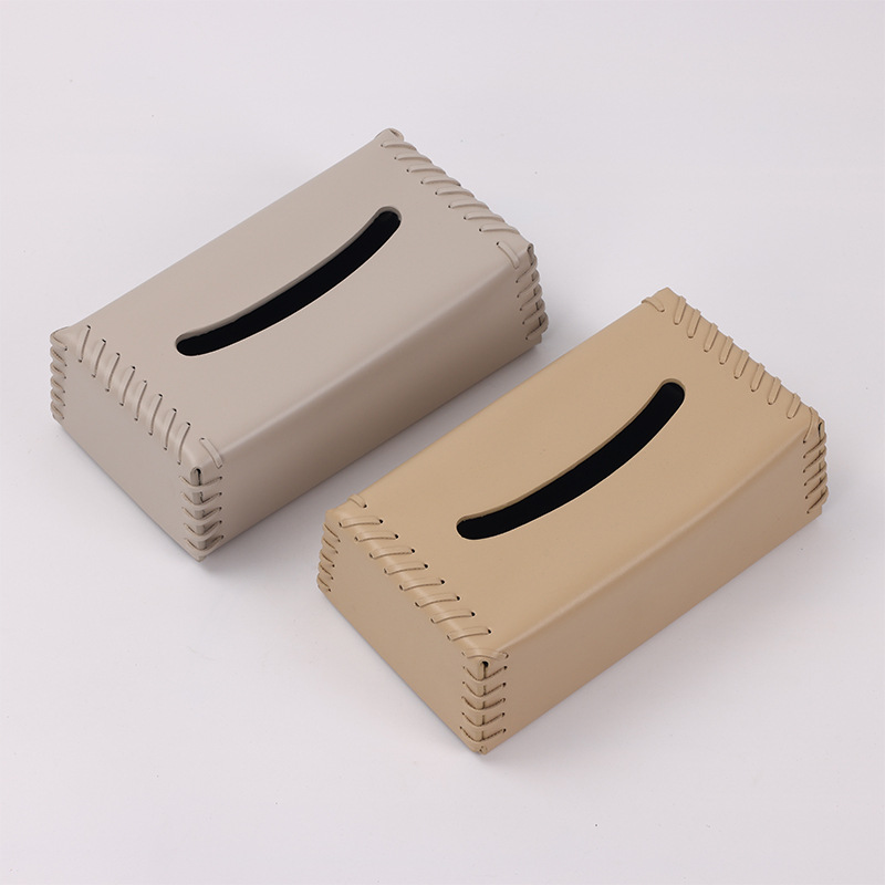 厂家批发轻奢皮质创意设计纸巾盒家用客厅玄关餐桌皮革摆件抽纸盒