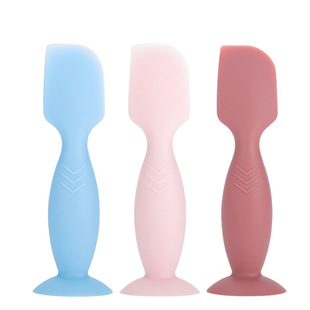 Silicone ointment applicator manufacturers baby diaper ointment spoon spatula scraper red butt spatula spoon with suction cup
