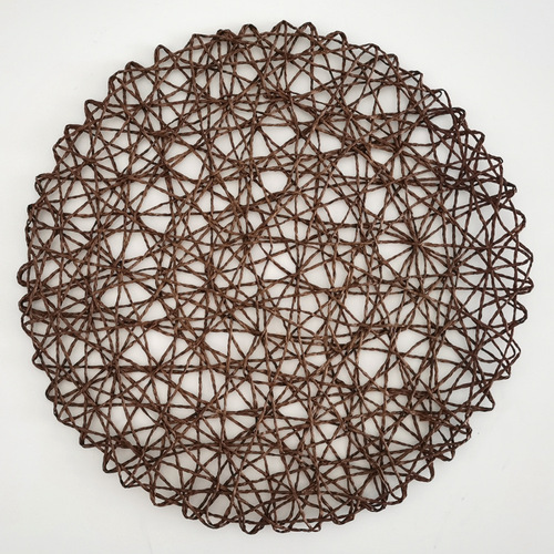 Modern simple thin paper rope placemat round random woven dining table insulation pad paper rope decorative pad table mat coaster
