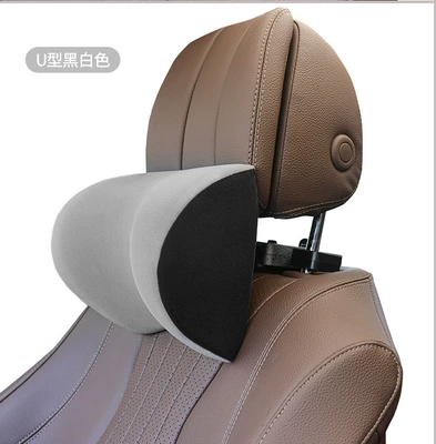 Headrest car interior supplies - gray-white-u-shaped-suede-cloth