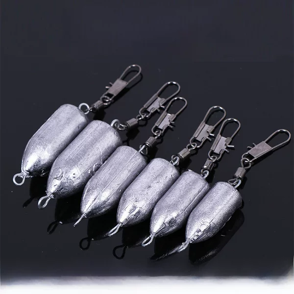 Cross-border wholesale ring bullet-shaped lead pendant bullet rock Rod lead pendant sea fishing pendant explosive hook lead bullet lead