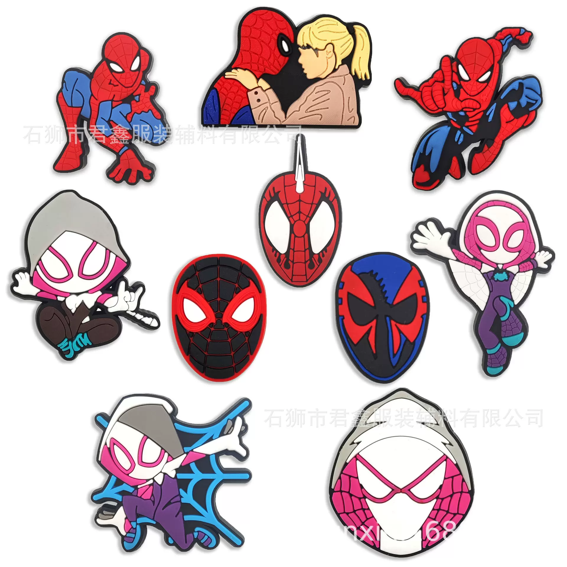 新款蜘蛛侠鞋配饰扣跨境DIY贴片洞洞鞋花鞋扣漫威动画人物