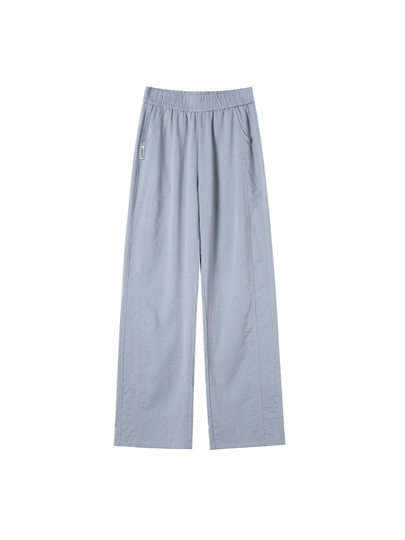 Quần culottes nữ ống rộng cạp cao chất liệu mềm mỏng mùa hè — màu xanh nhạt