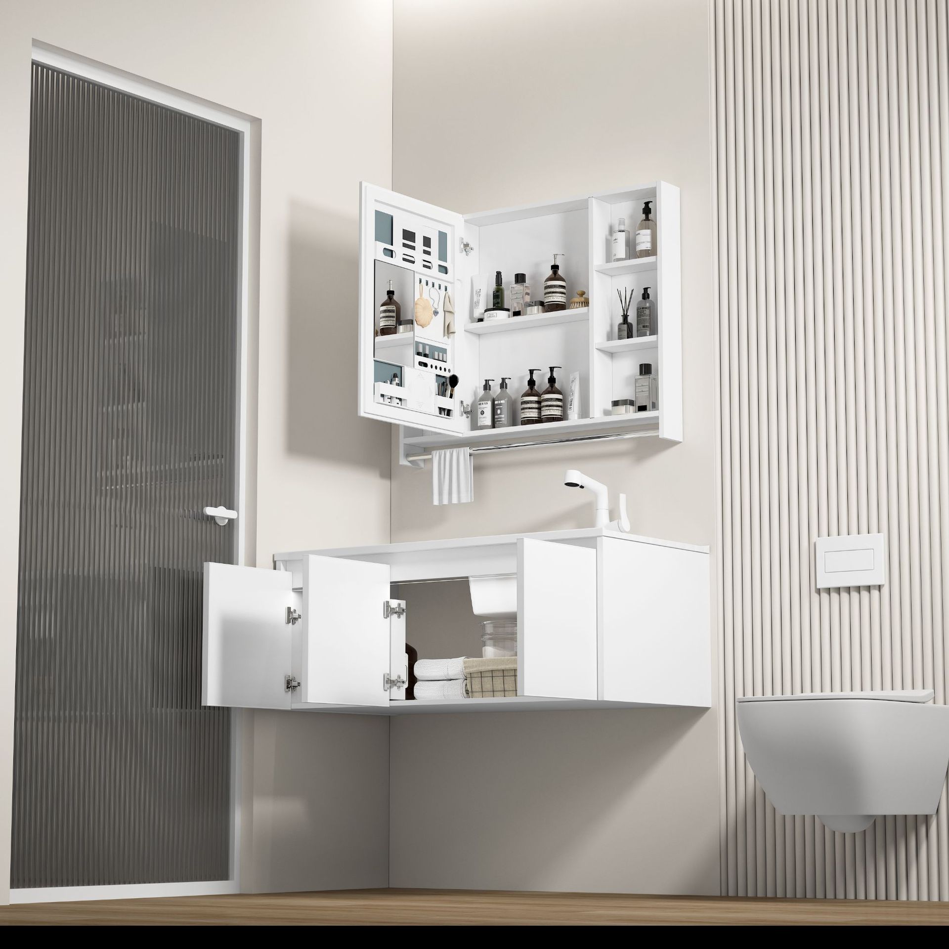armario de baño de panal de aluminio a prueba de humedad lavabo izquierdo y izquierdo cubierta de lavabo en una parte para aumentar la profundidad de la bañera a prueba de salpicaduras lavabo image 4
