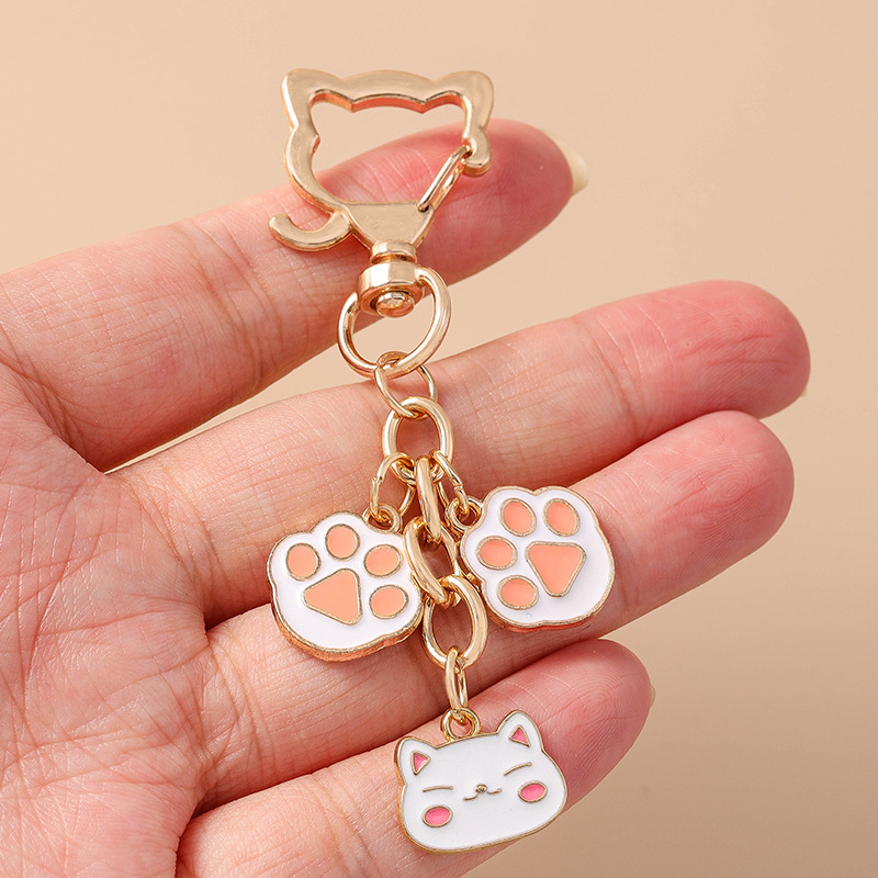 12g Weight Spring Ring Trigger Clasp Closure Clasp Closure Type Bag Pendant, Keychain Classification 1 Piece Quantity Daily, Street Occasion Alloy Material Paw Print, Cat Pattern Women's Gender Cute, Modern Style Style 1 Piece Cute Modern Style Paw Print Cat Alloy Women's Spring Ring Trigger Clasp Closure Bag Pendant Keychain 7
