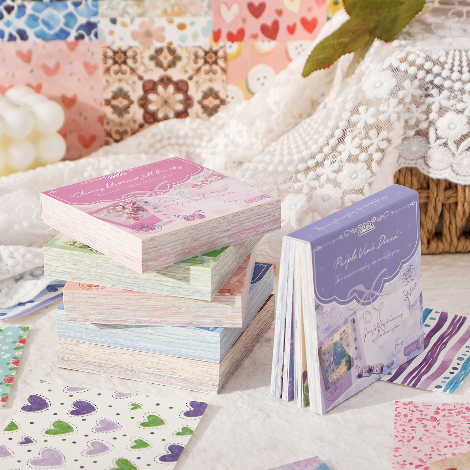 Xiaokan Muyun, material no pegajoso, diario de bricolaje transfronterizo en papel, decoración, material de base, se pueden escribir notas adhesivas