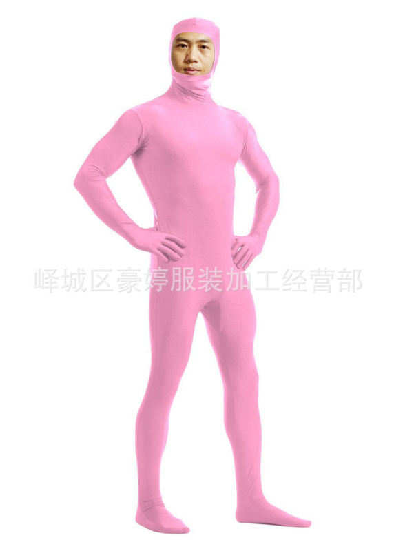 莱卡全包开脸连体紧身衣zentai纯色塑身衣舞台表演服演出装走秀|undefined