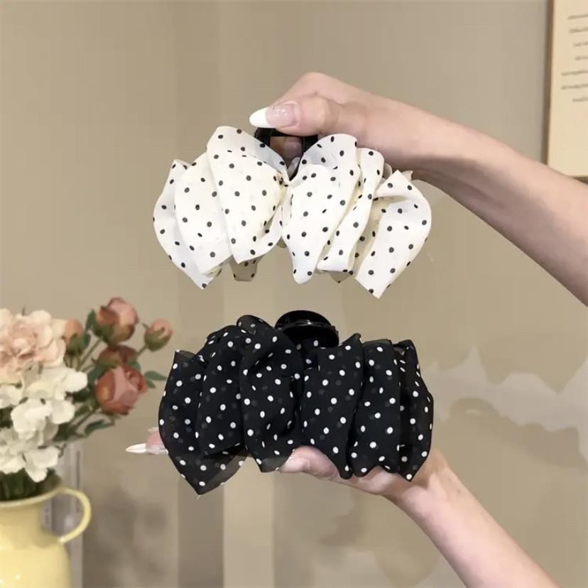 Korean Polka Dot Cloud Bubble Clip for Women 2025 New High-End Hair Shark Clip Elegant and Elegant Hair Clip