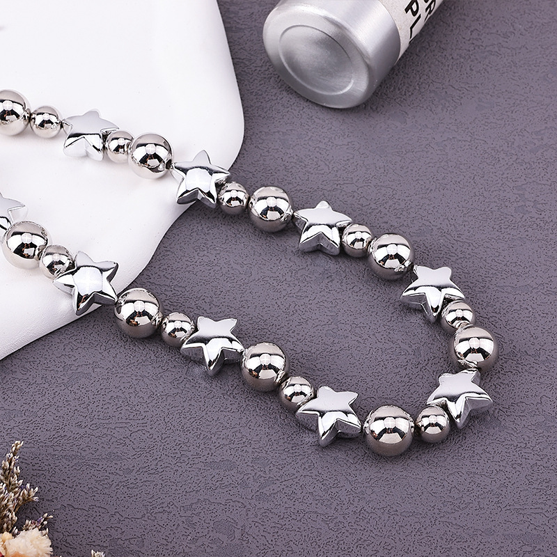 Beaded Design Simple Style Star CCB Metal Beaded Chain Choker Wholesale
