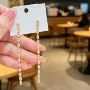 宴会银色流苏闪钻耳坠