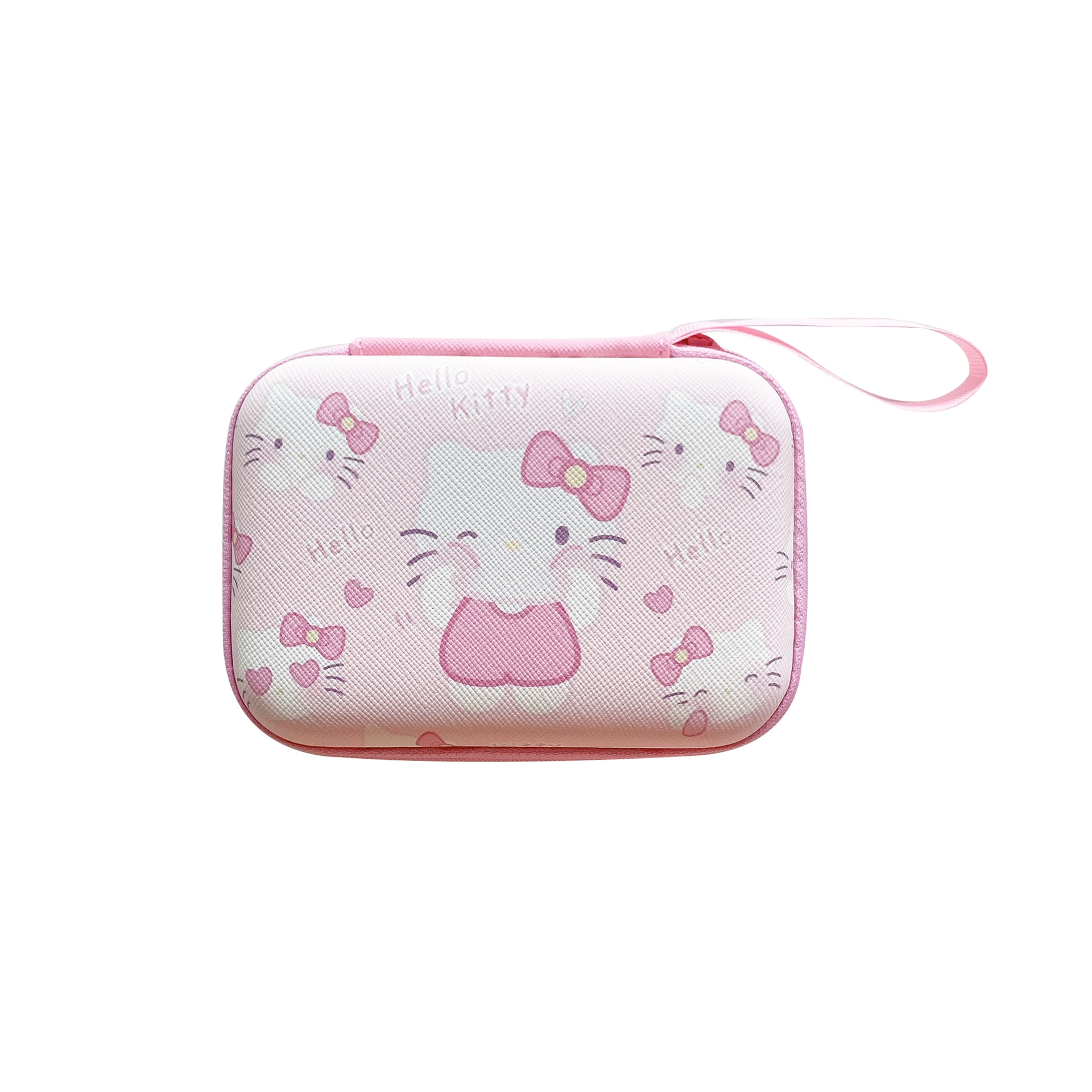 Cartoon rectangular cute headphones, big organizer bag, wallet, charger, storage box