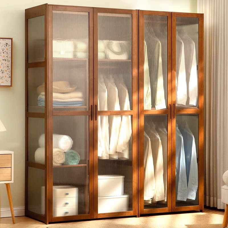 Simple Wardrobe for Home Bedroom, Multi-Functional Hanging Clothes Area, Rental Room Clothing Storage Cabinet, Economical Cabinet