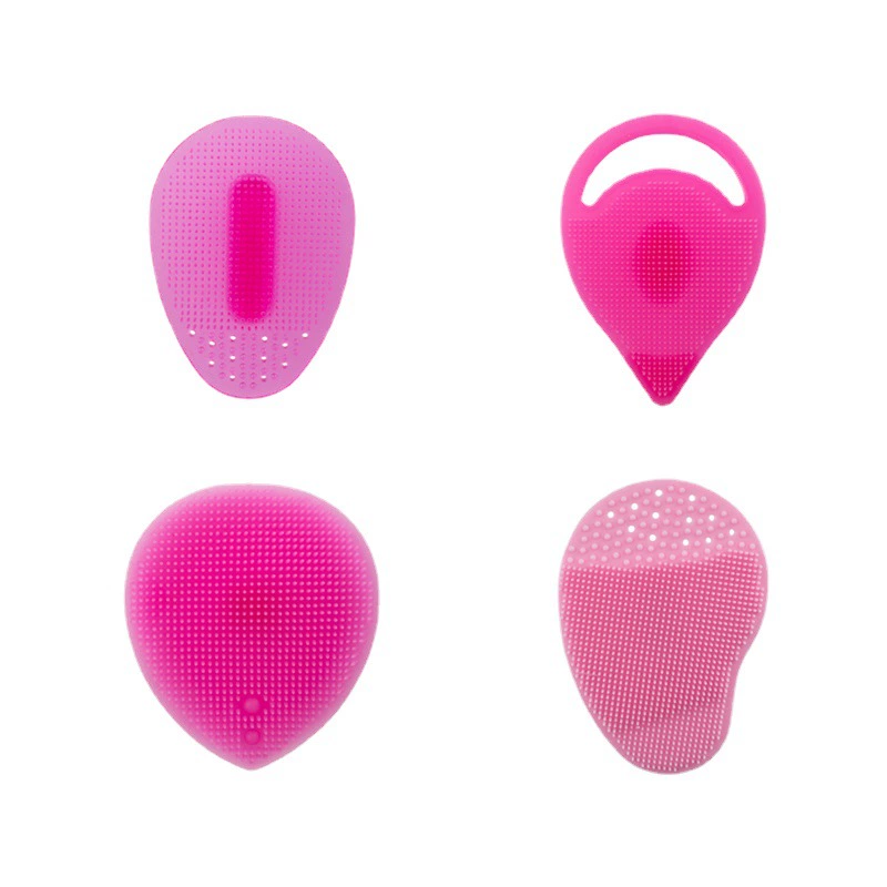 Silicone Face Cleansing Brush, soft silicone, 4 color options, compact handheld design