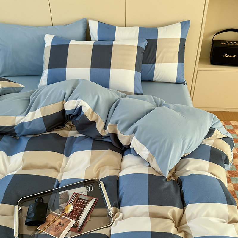 Minimalist Washed Cotton Bedding Set For Autumn And Winter_voghion.com