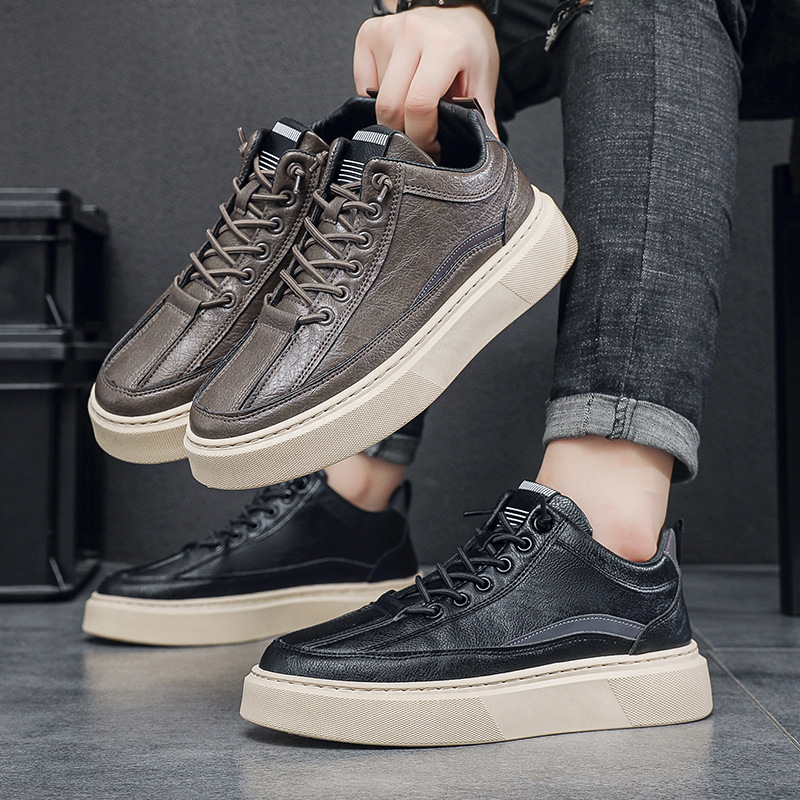 New autumn thick soled men's sports shoes low top feet to increase height non slip casual shoes men's versatile shoes_voghion.com