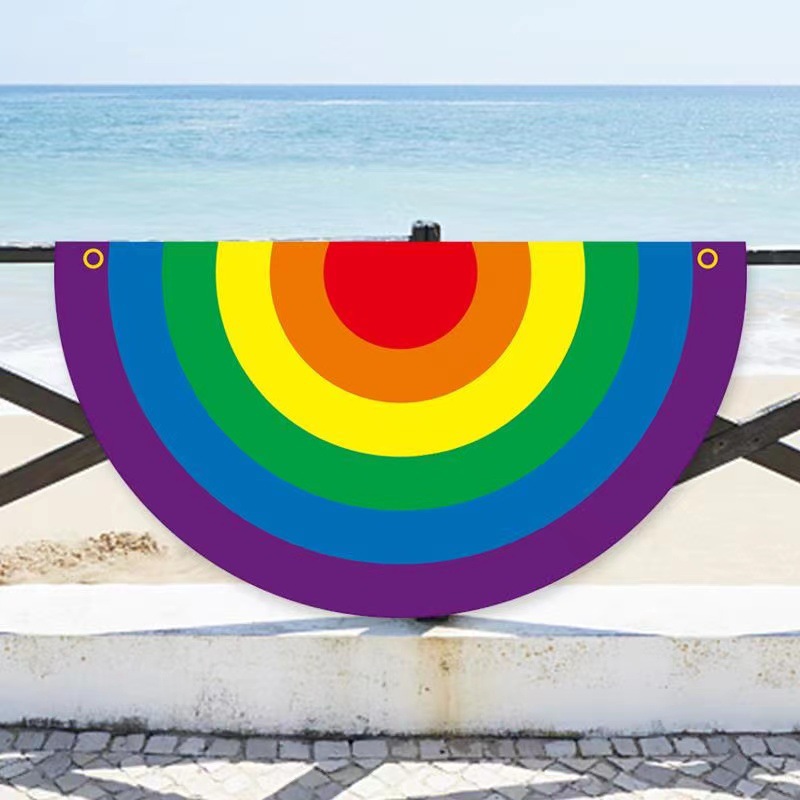 Vintage Style Simple Style Colorful Rainbow Polyester Flag display picture 16