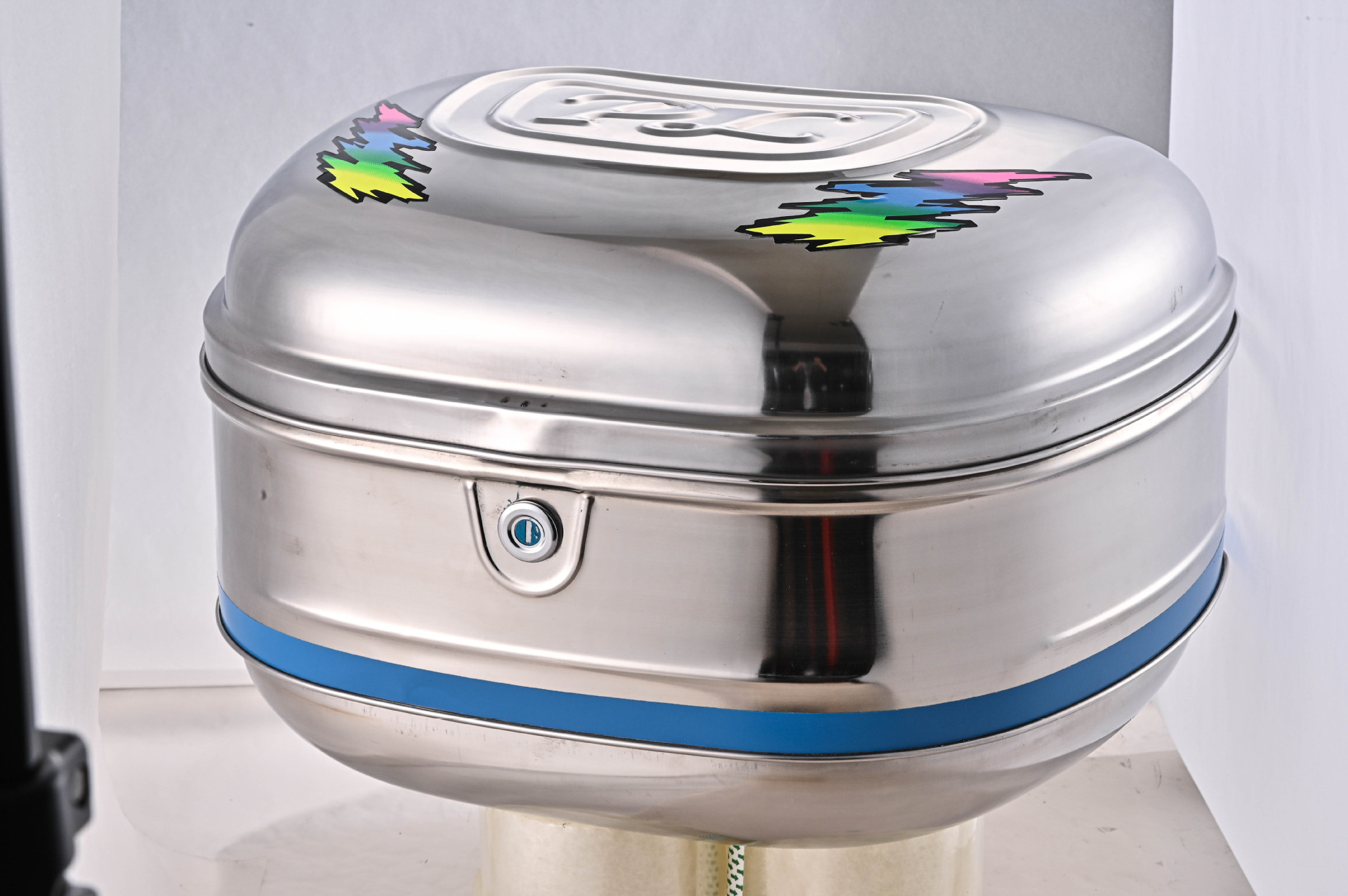 PL cuadrado impreso Acero inoxidable motocicleta tronco pequeño coche eléctrico bicicleta ligera y duradera