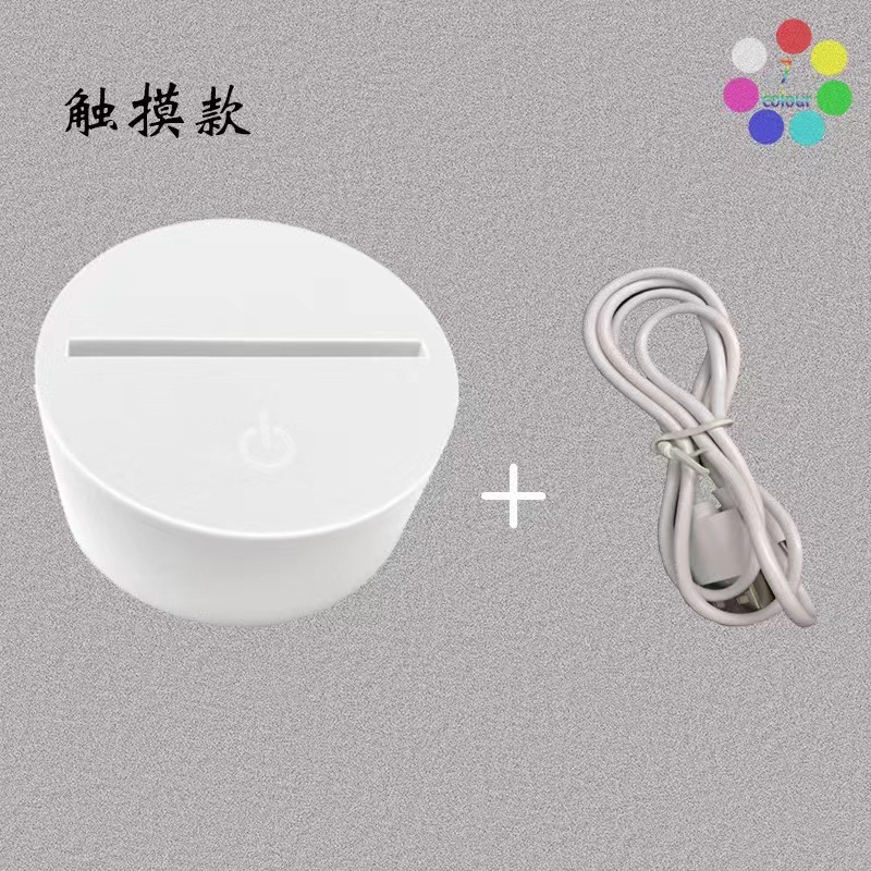 Fábrica directa 3D noche luz táctil control remoto botón plástico madera base interfaz USB LED base luminosa