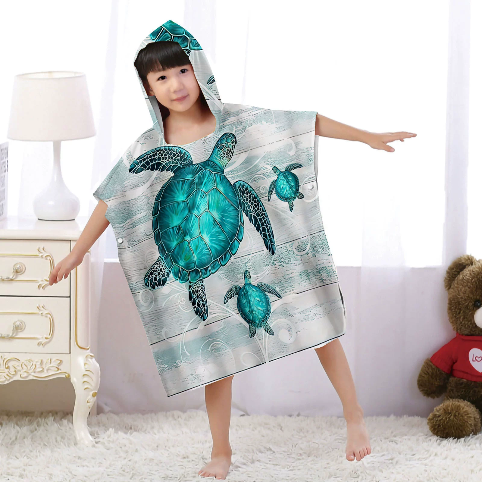 Черепаха банное полотенце с капюшоном пляжное полотенце накидка Приморская одежда халат с принтом банное полотенце с капюшоном минимальный заказ 3