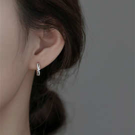 麻花耳扣女2025年新款潮耳环轻奢小众夏高级感耳圈批发