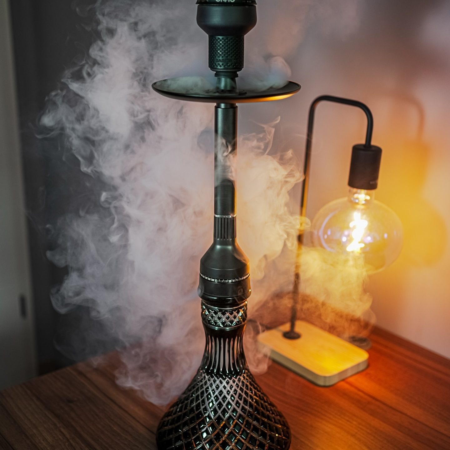 Russian-made Darkside Neo hookah set, a portable metal hookah for outdoor travel, camping, and garden use