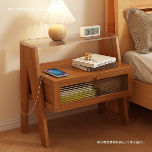 Smart Bedside Household Simple Bedside Small Table with Drawer Multi-Functional Storage Cabinet Sofa Side Cabinet Storage Rack
