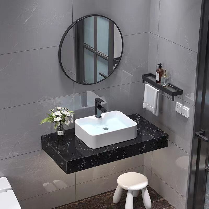New Marble Bathroom Cabinet with Integrated Washbasin and Countertop