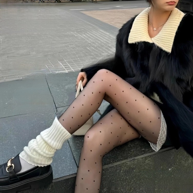 Spring Silk Stockings for Women, Thin Sexy Polka Dot One-Piece Pantyhose, Small Polka Dot Black Bottoming Stockings, Black Silk Pure Desire Spring Silk Stockings for Women, Thin Sexy Polka Dot One-Piece Pantyhose, Small Polka Dot Black Bottoming Stockings, Black Silk Pure Desire