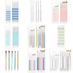 クロスボーダー卸売ネイルアートペンセットネイルアート双頭ドットダイヤモンドシリコンペンドットダイヤモンド構築ペンラテアートペイント彫刻ペン