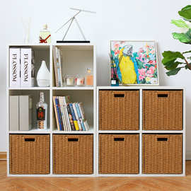 厂家直销方形收纳箱衣服收纳整理箱杂物编织收纳筐玩具盒橱柜